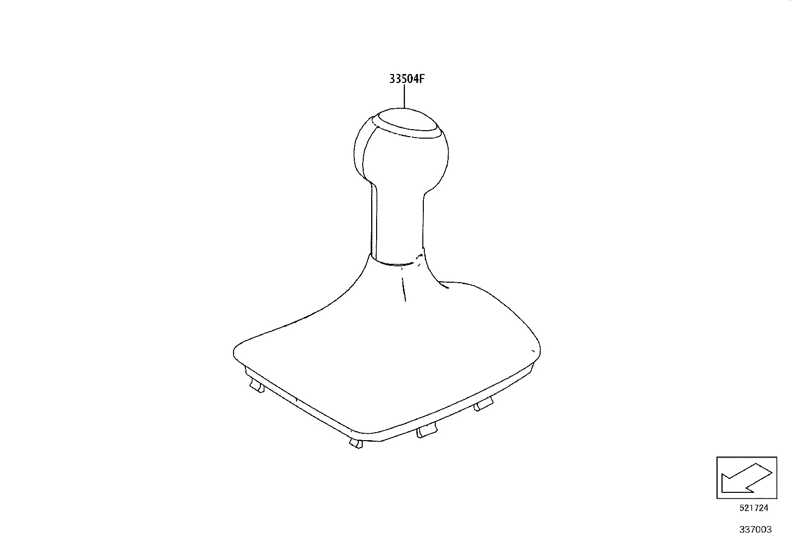 33504-WAA02 KNOB SUB-ASSY, SHIFT LEVER product image