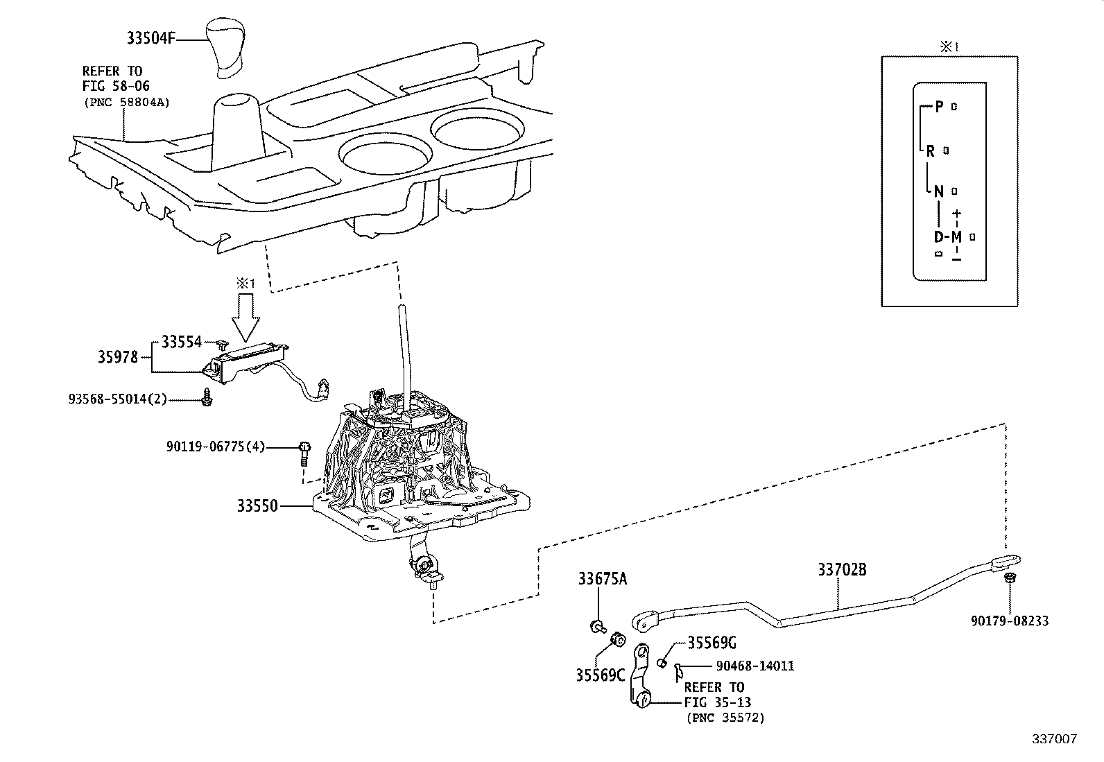 33550-53330 FLOOR SHIFT ASSY, TRANSMISSION product image