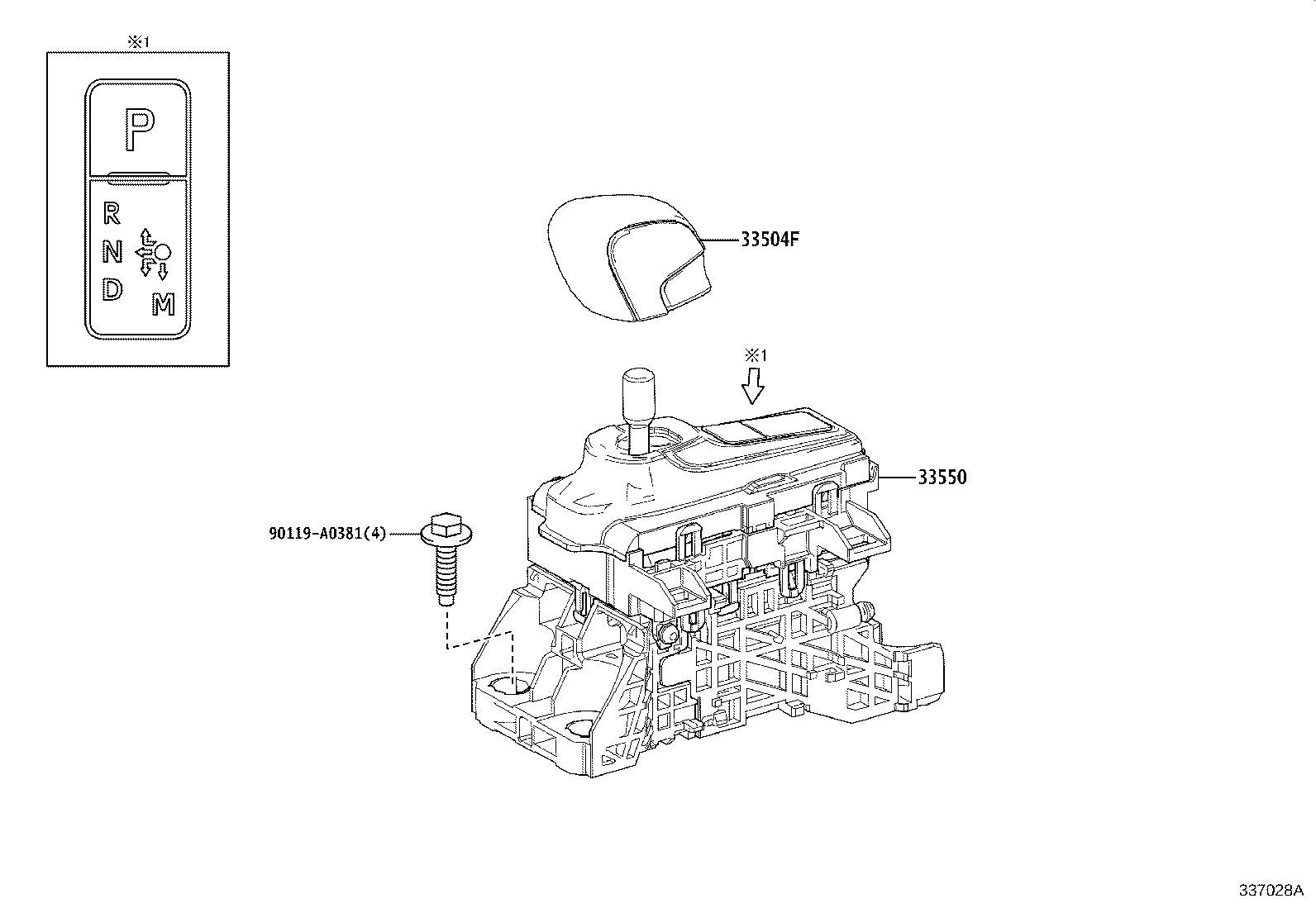 Toyota 33550-0E450 FLOOR SHIFT ASSY, TRANSMISSION