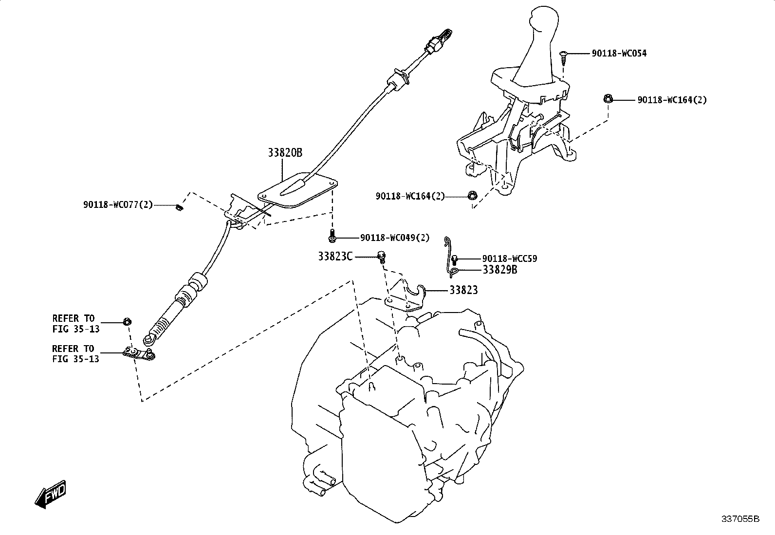 33504-WC019 KNOB SUB-ASSY, SHIFT LEVER product image