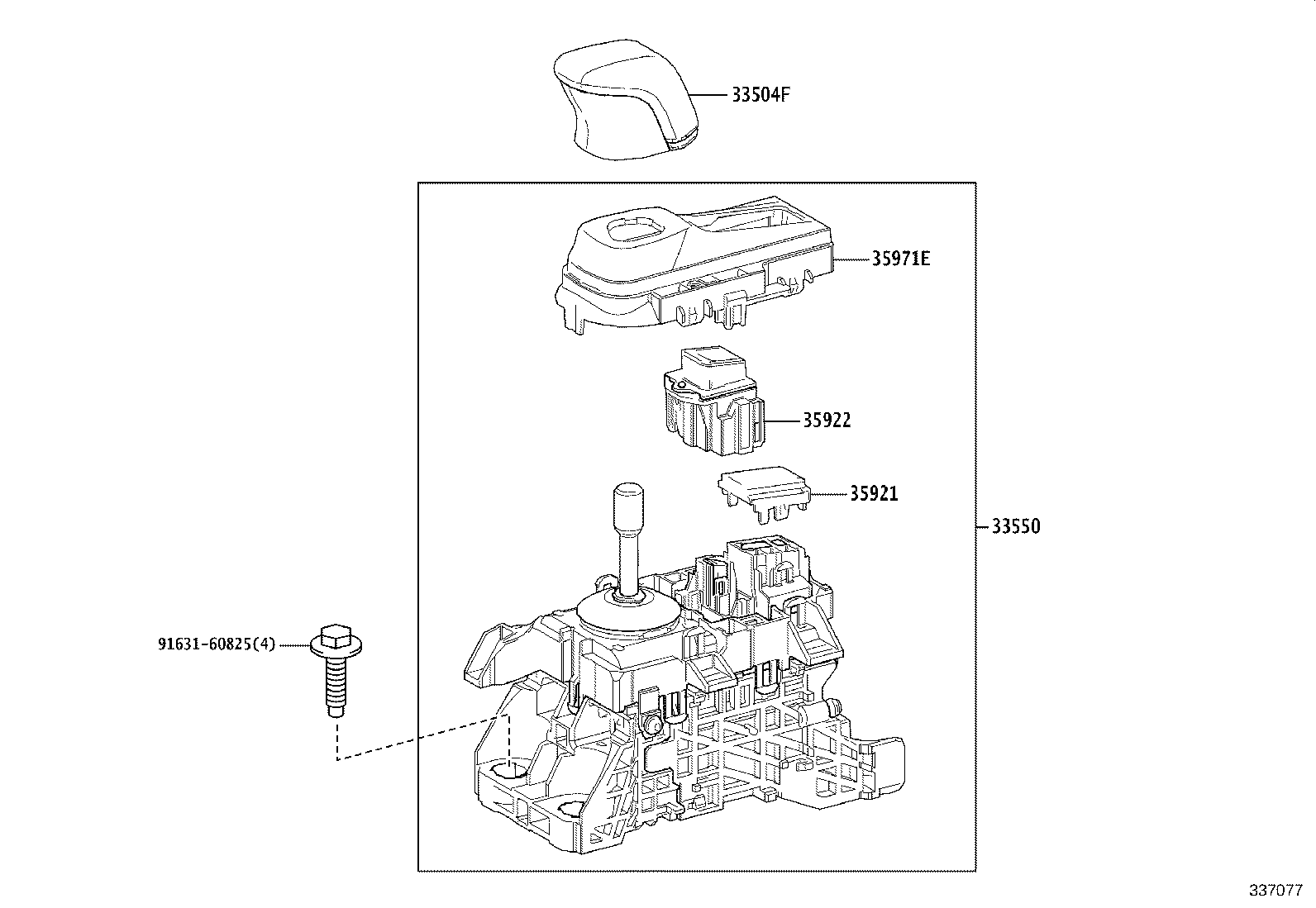33504-47160 KNOB SUB-ASSY, SHIFT LEVER product image