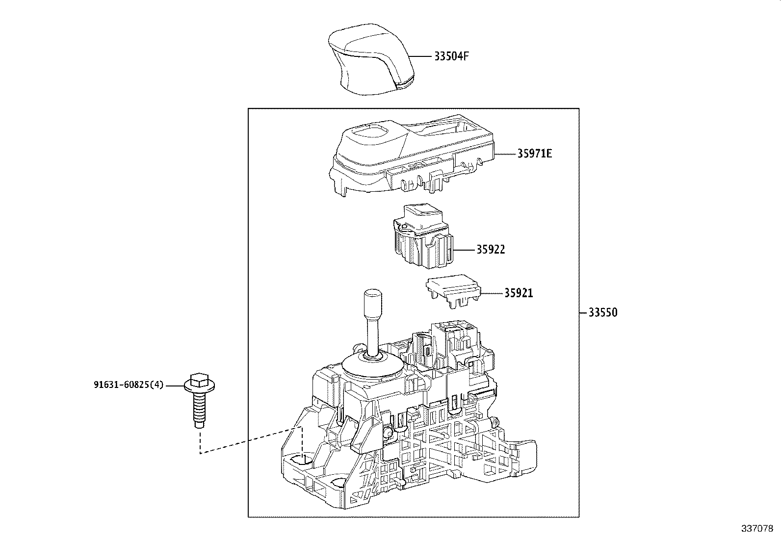 33504-47160 KNOB SUB-ASSY, SHIFT LEVER product image
