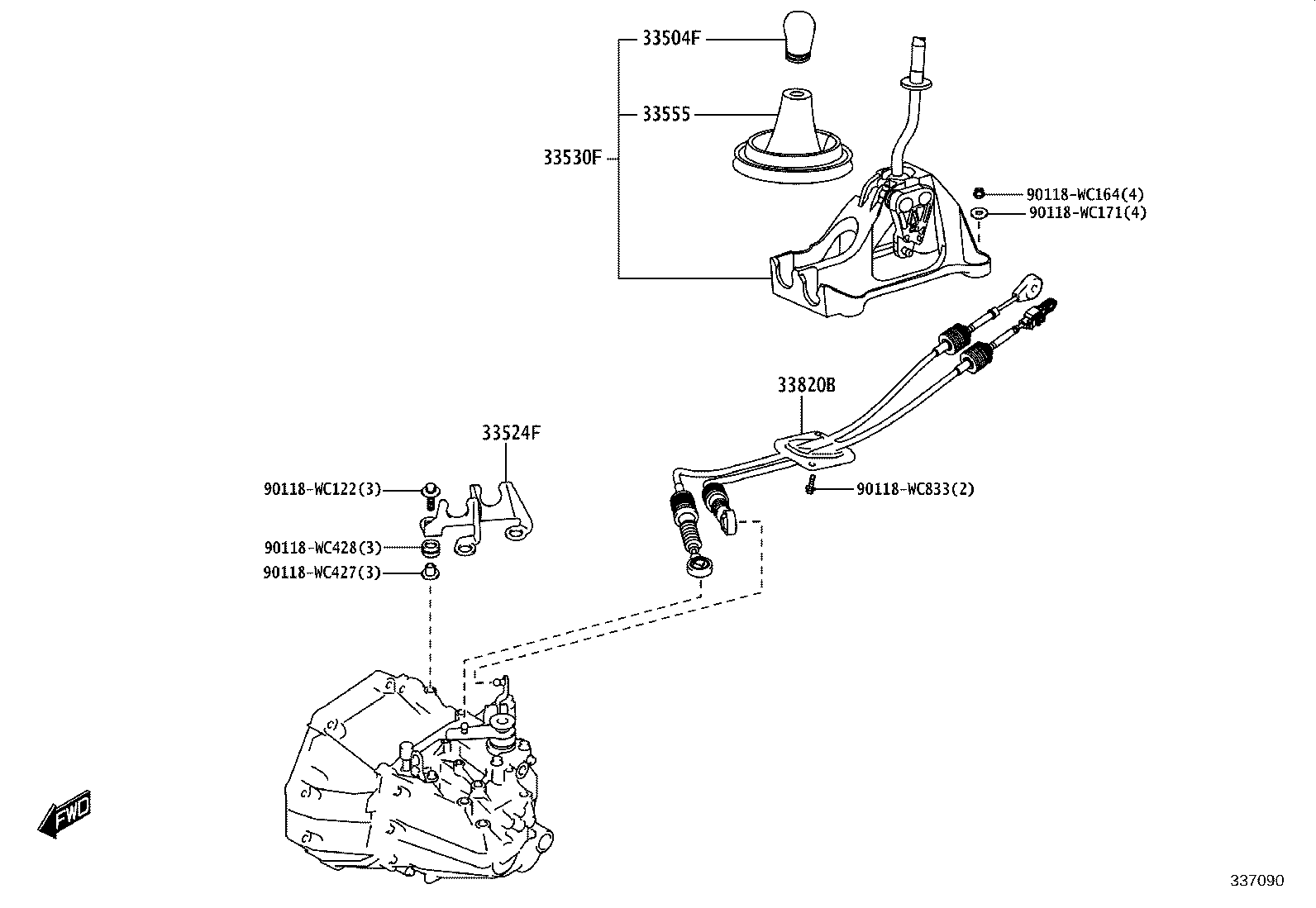 33530-WC036 LEVER ASSY, SHIFT (FOR FLOOR SHIFT) product image