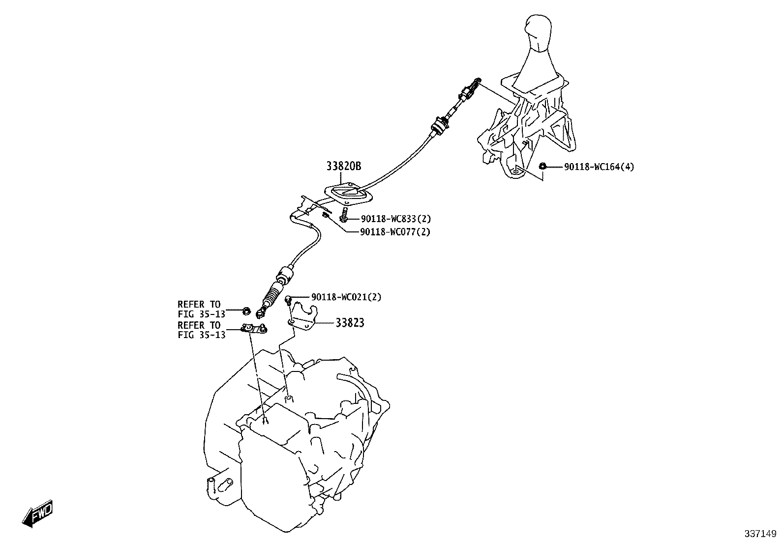 33504-WC024 KNOB SUB-ASSY, SHIFT LEVER product image