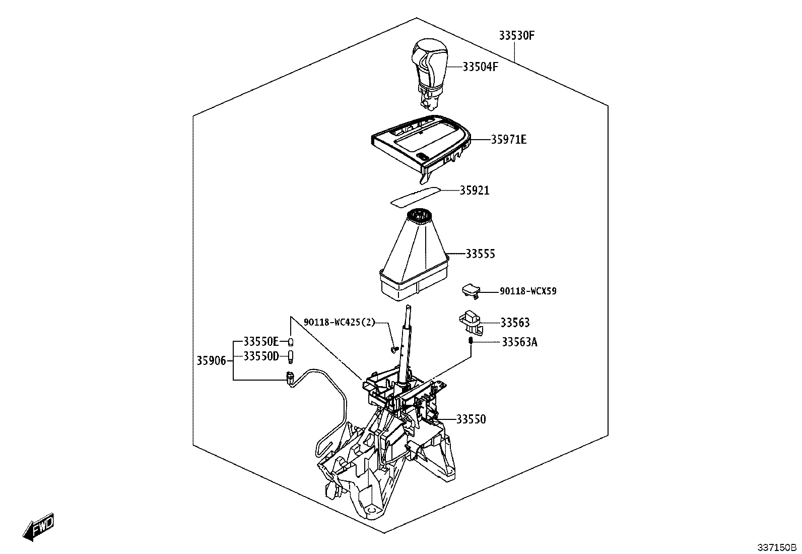33504-WC024 KNOB SUB-ASSY, SHIFT LEVER product image