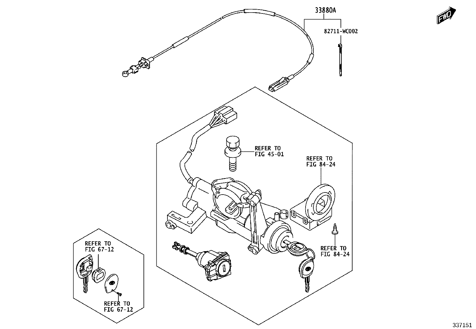 33504-WC024 KNOB SUB-ASSY, SHIFT LEVER product image