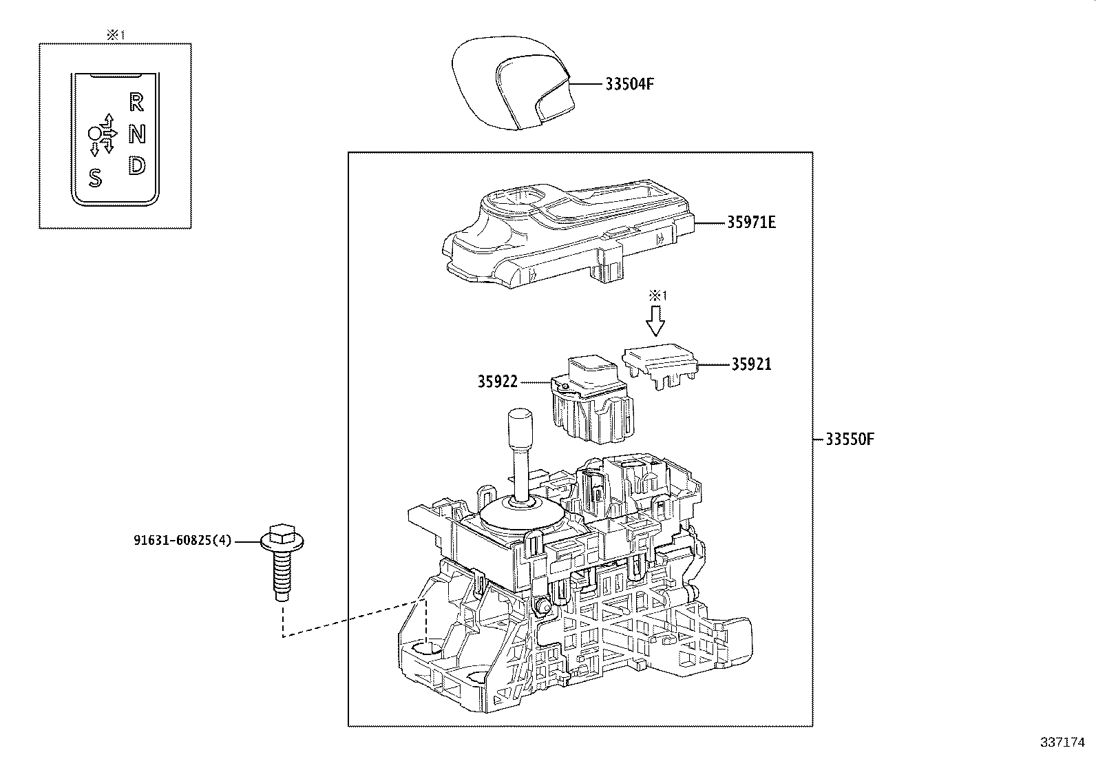 33550-V2080-B0 SHIFT ASSY, TRANSMISSION INSTRUMENT PANEL product image