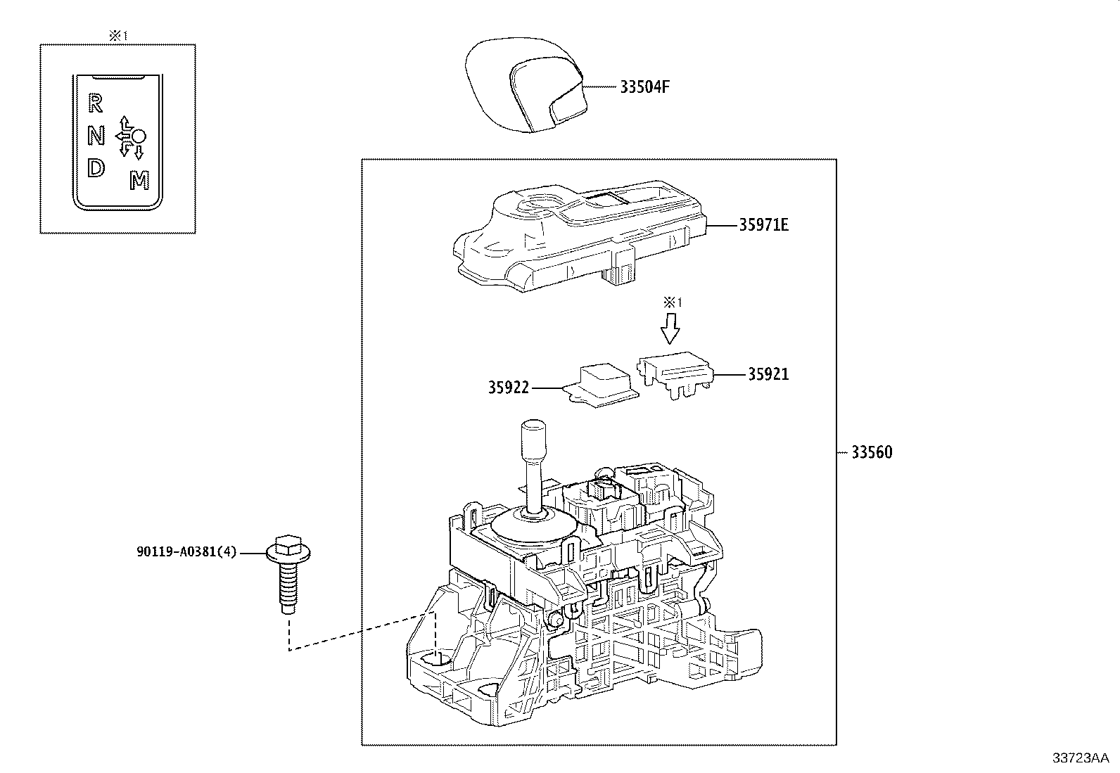 Toyota 33550-0E390 UNIT ASSY, SHIFT LOCK CONTROL