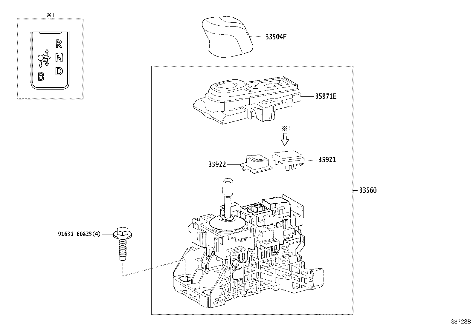 33550-30F40 UNIT ASSY, SHIFT LOCK CONTROL product image