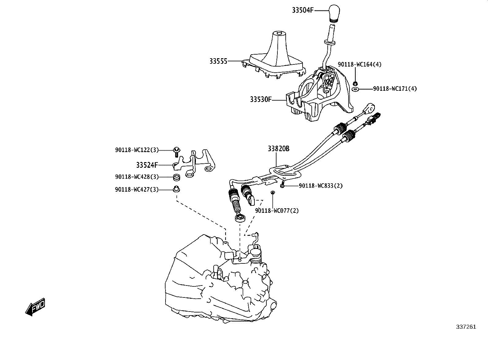 33550-WC032 LEVER ASSY, SHIFT (FOR FLOOR SHIFT) product image