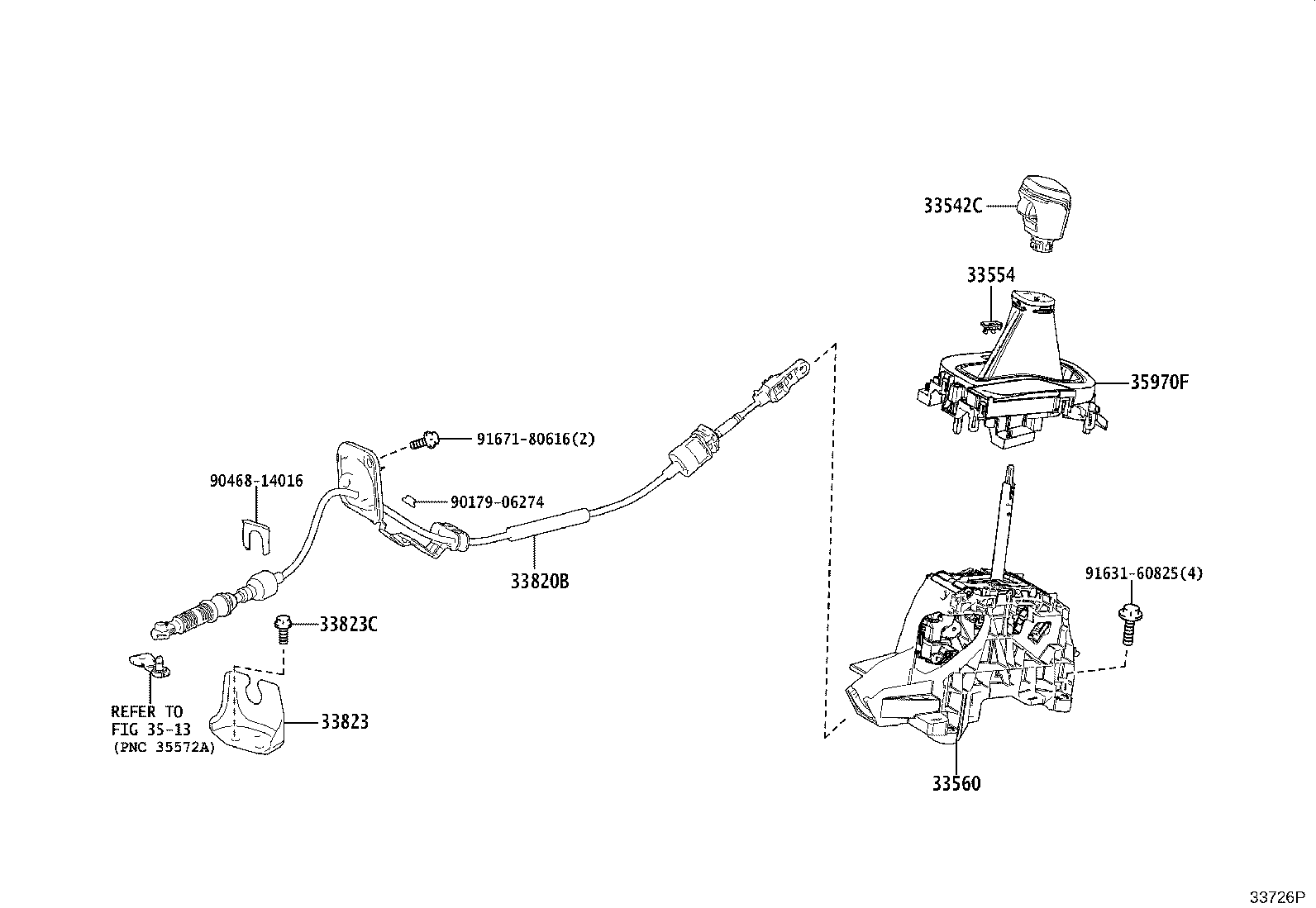 33530-52350 LEVER ASSY, SHIFT (FOR FLOOR SHIFT) product image