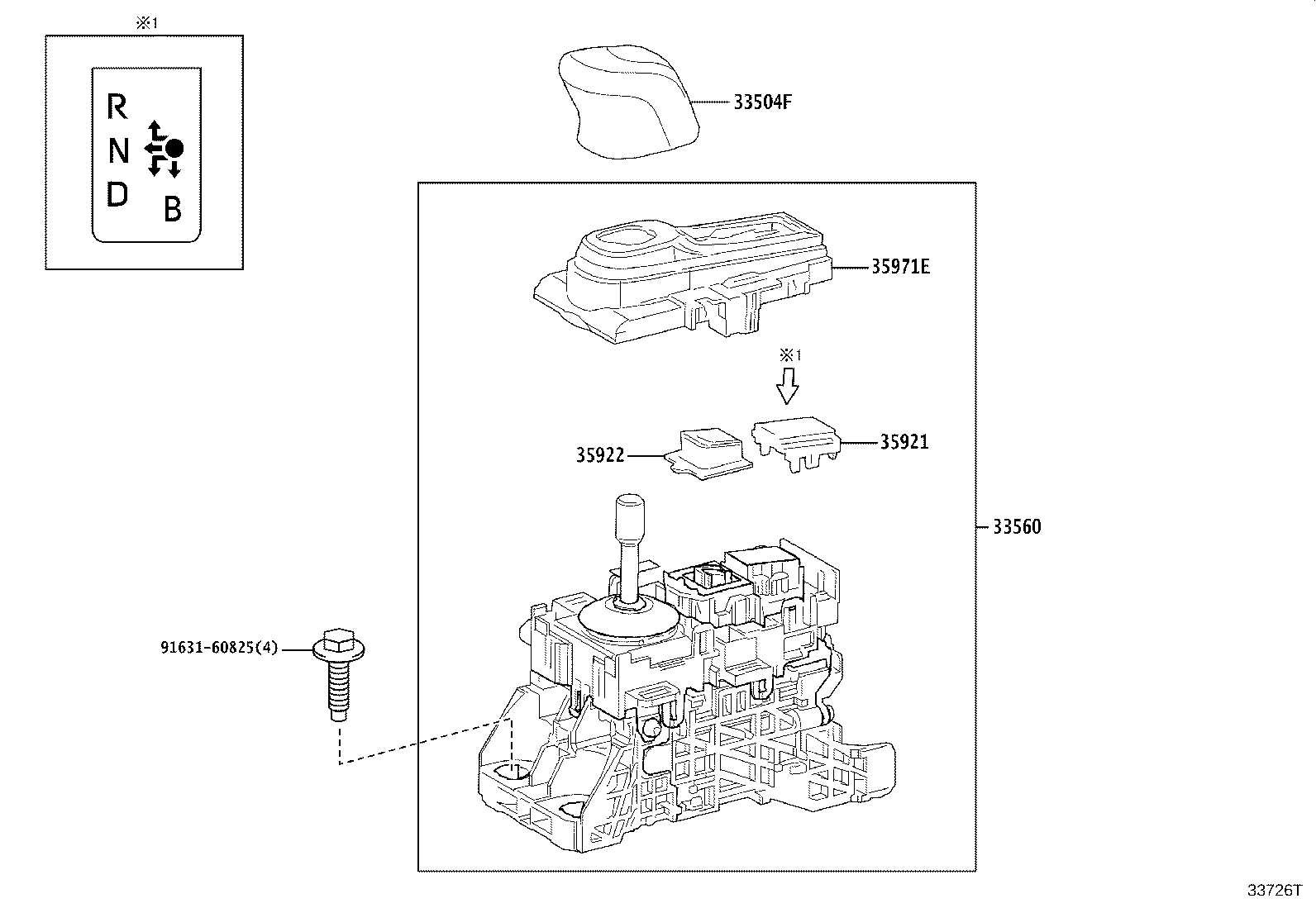 33550-30E40 UNIT ASSY, SHIFT LOCK CONTROL product image