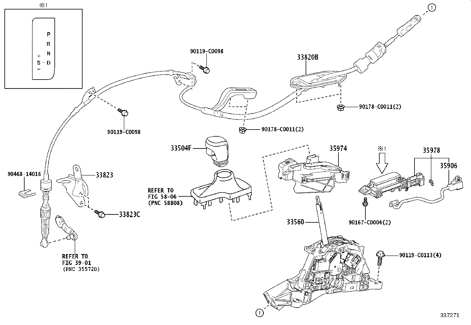 33560-07030 UNIT ASSY, SHIFT LOCK CONTROL product image