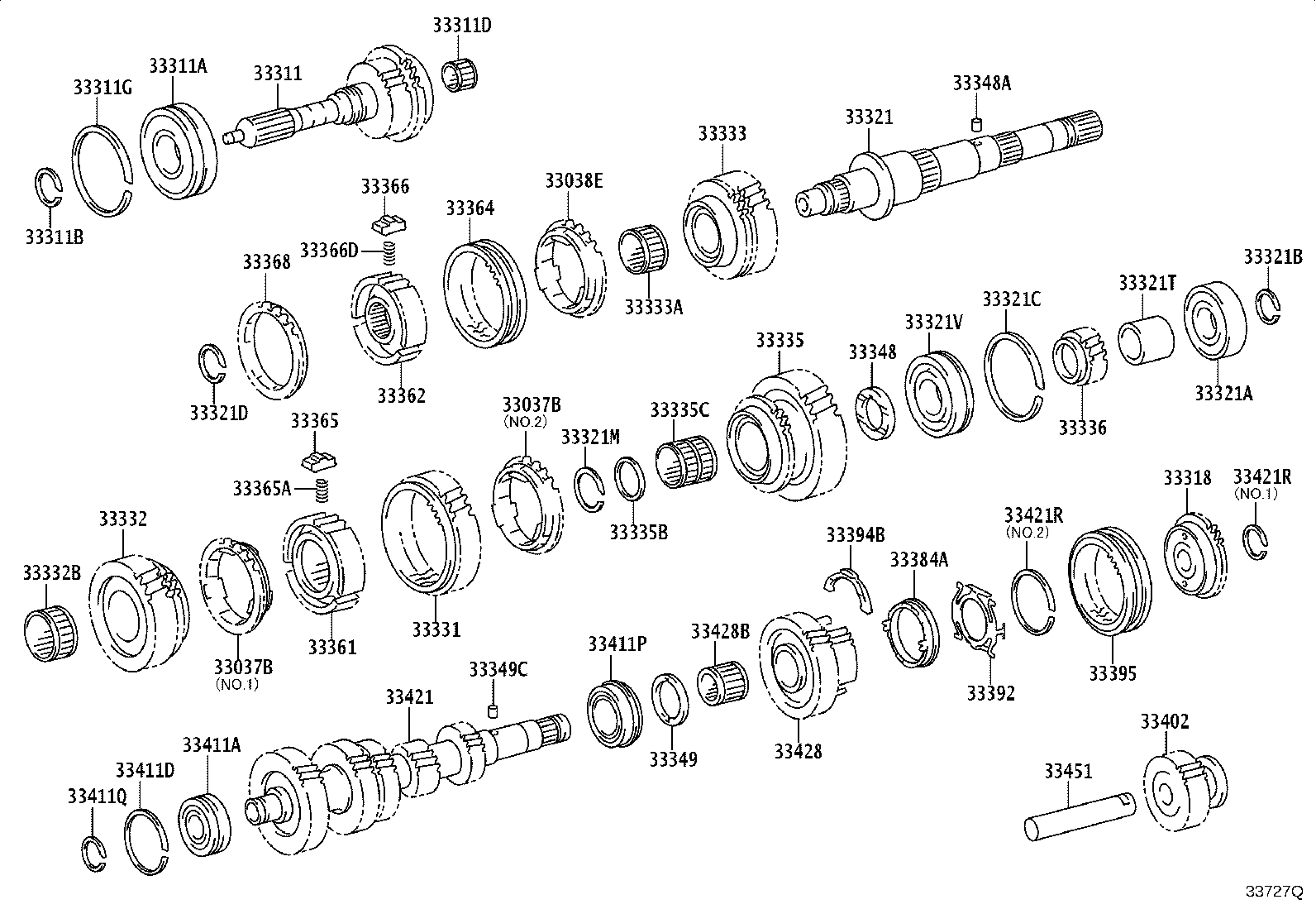 33348-0K040 WASHER, 1ST GEAR THRUST product image