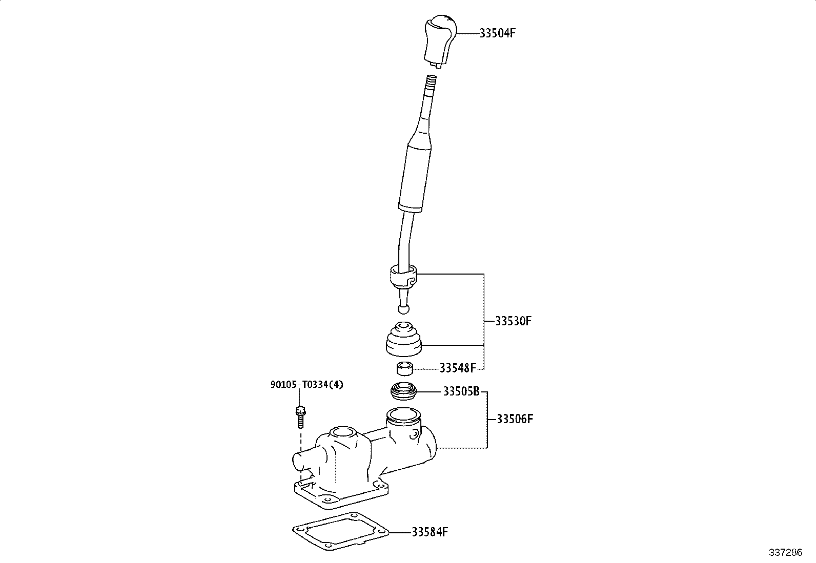 33504-0K050-C0 KNOB SUB-ASSY, SHIFT LEVER product image