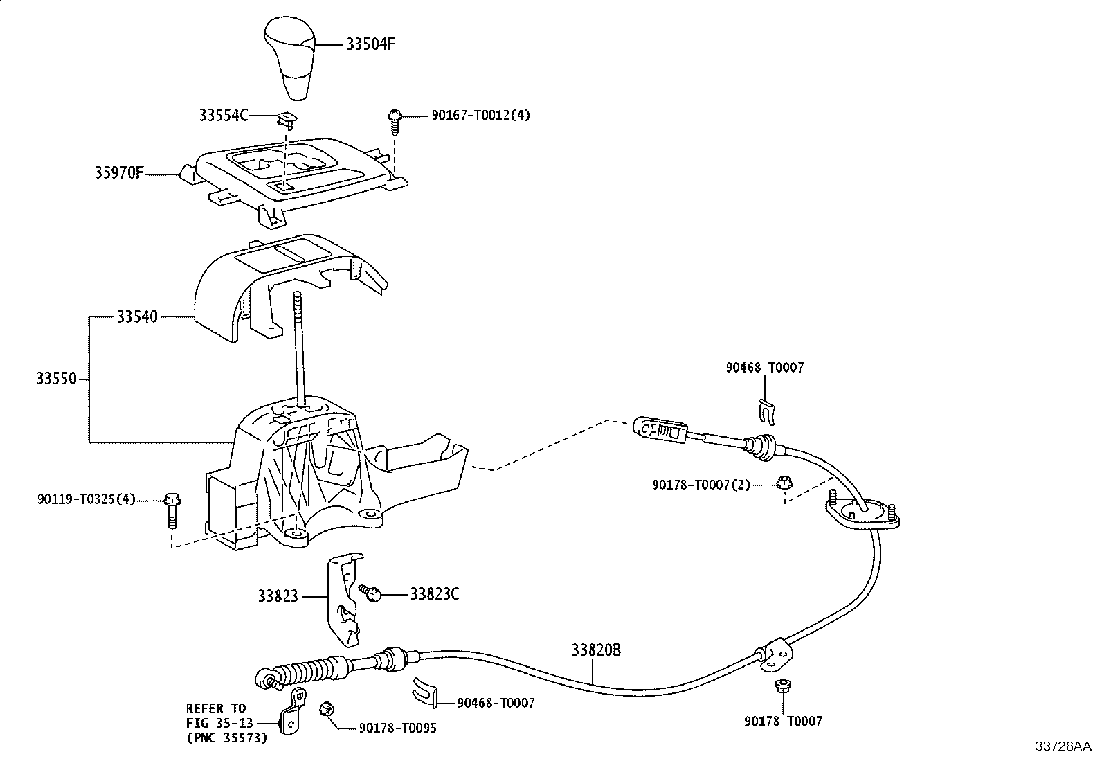 33504-0K050-C0 KNOB SUB-ASSY, SHIFT LEVER product image