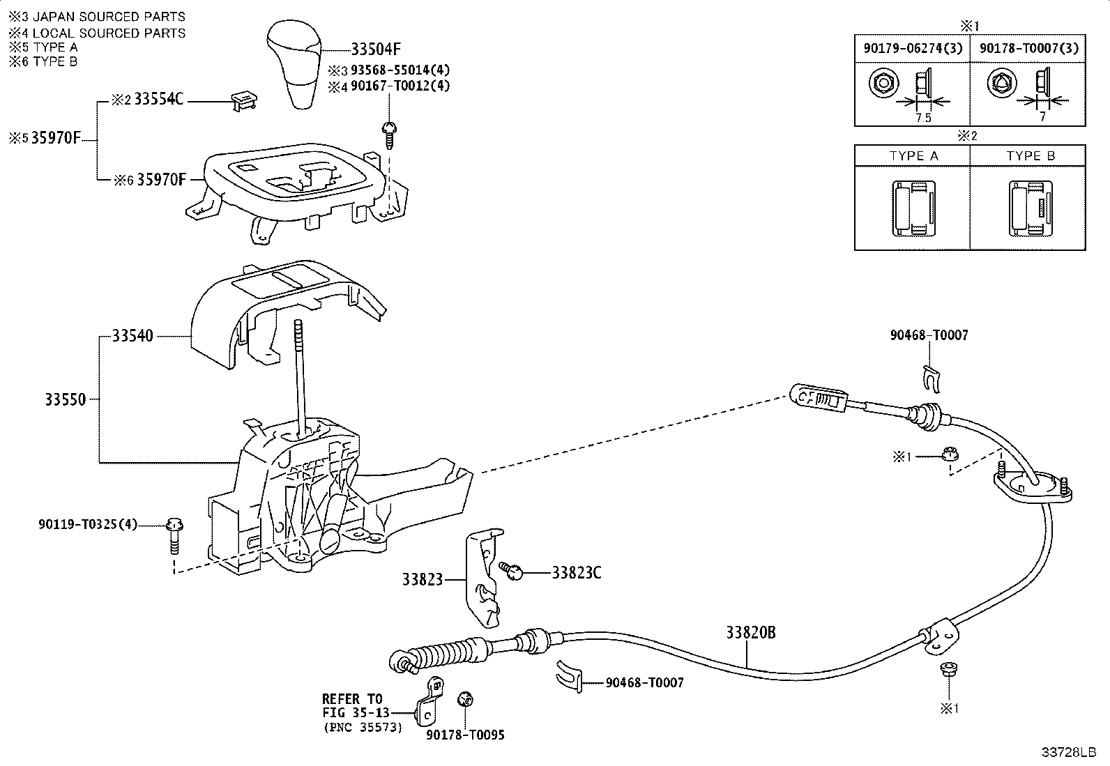 33504-0K050-C0 KNOB SUB-ASSY, SHIFT LEVER product image