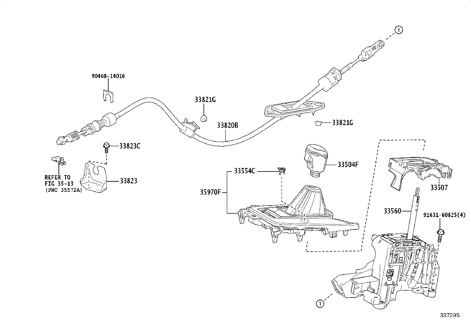 33524-12150 BRACKET ASSY, CONTROL CABLE product image