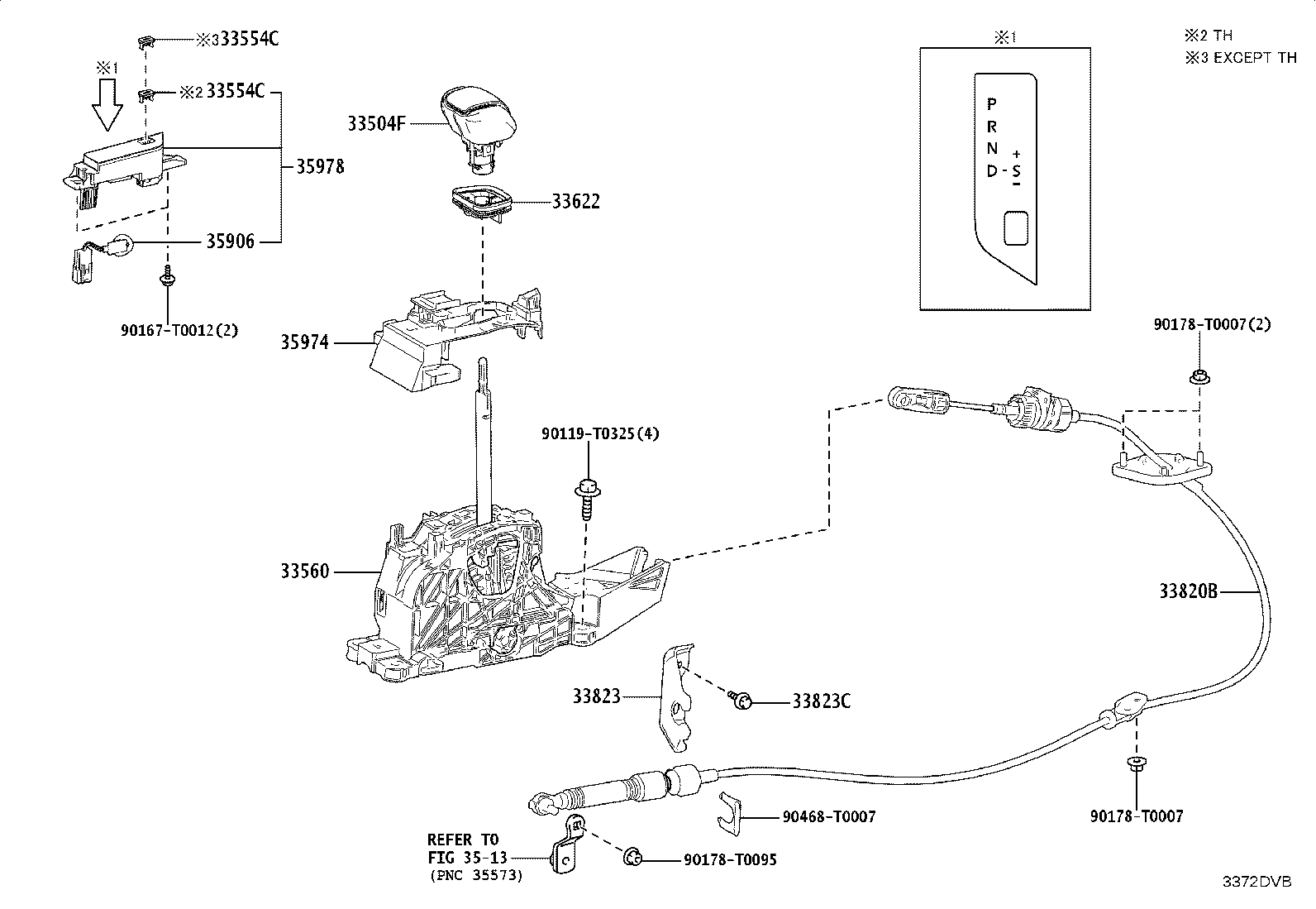 33554-0K090 COVER, SHIFT LOCK RELEASE BUTTON product image