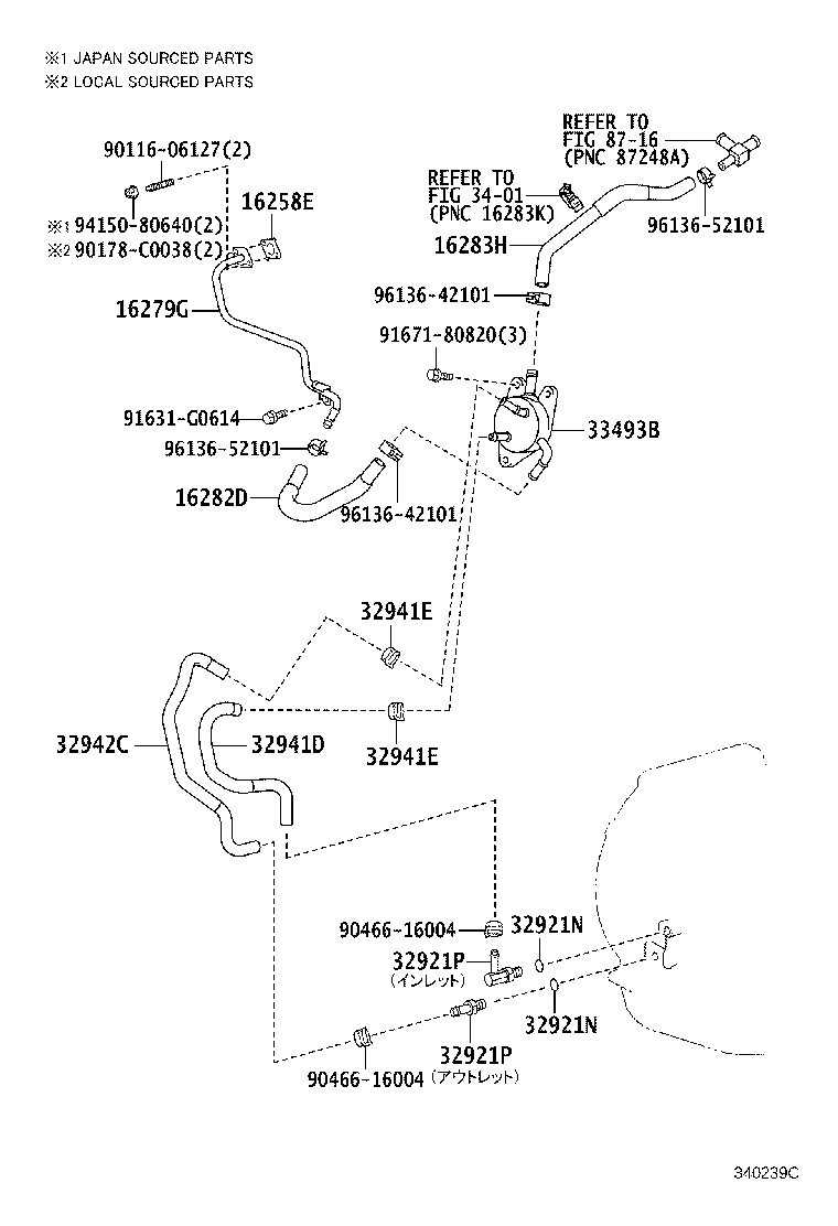 32942-12180 HOSE, OIL COOLER OUTLET, NO.1 product image