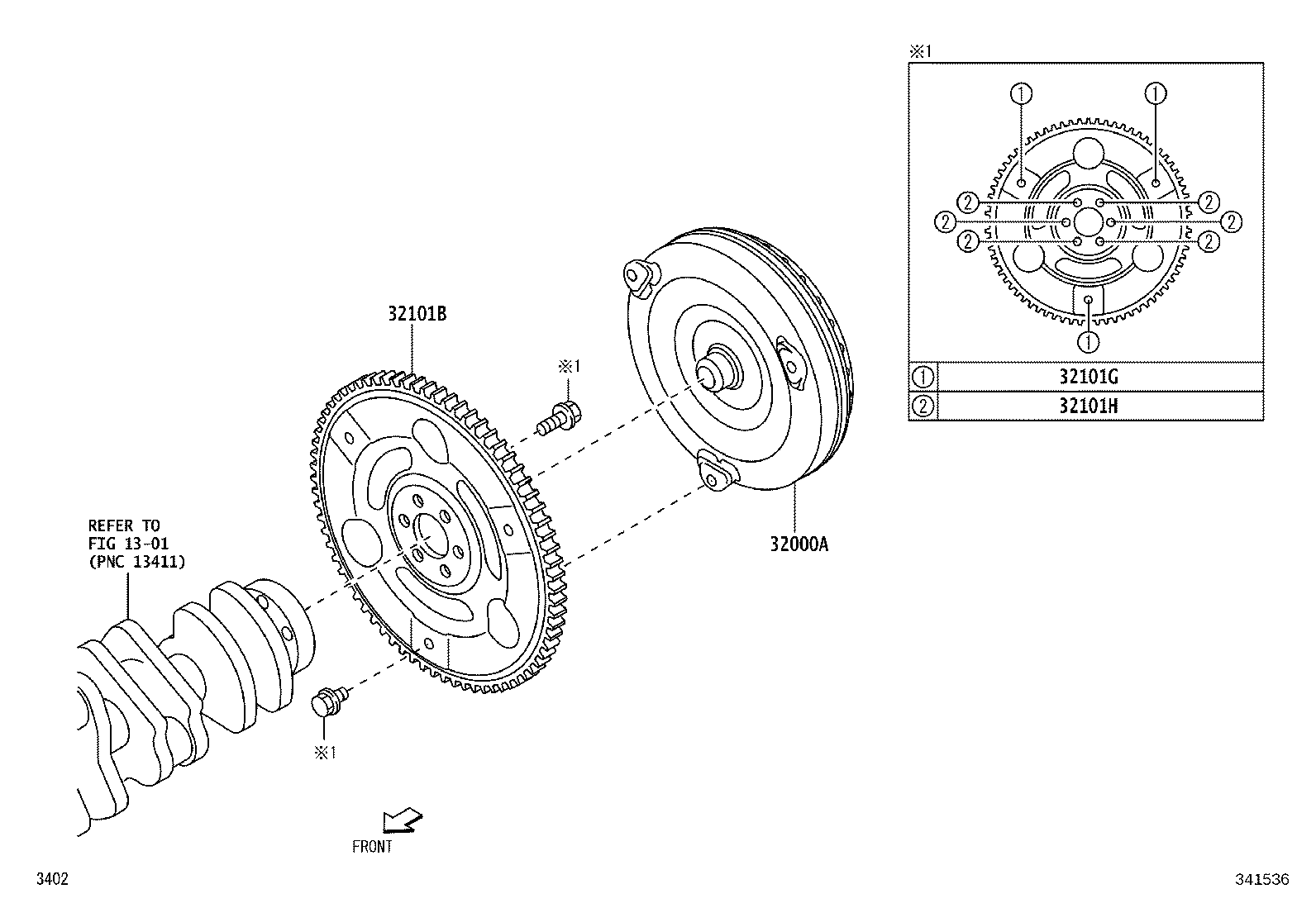 32101-B5010 GEAR SUB-ASSY, DRIVE PLATE & RING product image