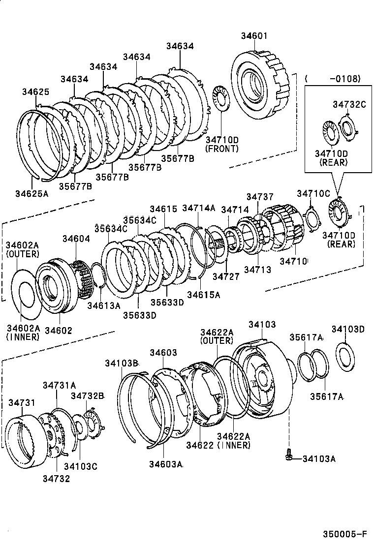 34601-60040 DRUM SUB-ASSY, OVERDRIVE DIRECT CLUTCH product image