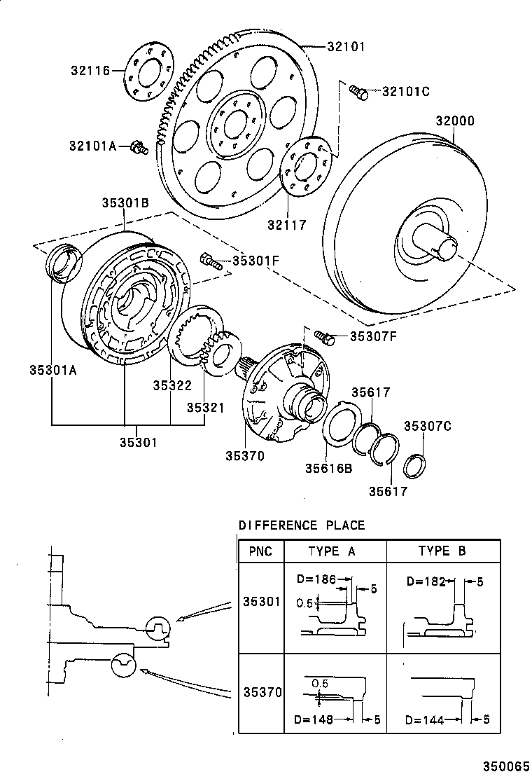 32101-06020 GEAR SUB-ASSY, DRIVE PLATE & RING product image