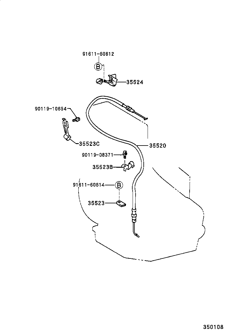 35520-20600 CABLE ASSY, THROTTLE product image