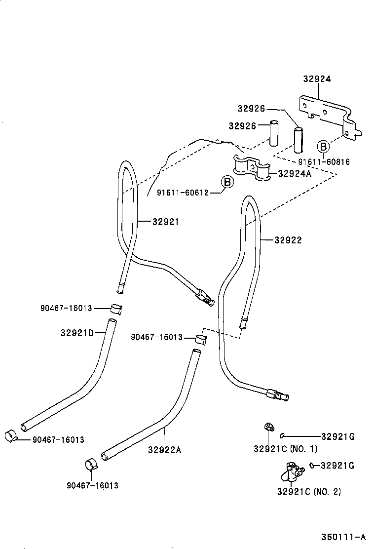 Toyota 90445-17151 HOSE, OIL COOLER OUTLET, NO.2