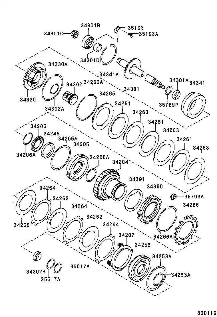 34204-20010 DRUM SUB-ASSY, UNDERDRIVE CLUTCH product image