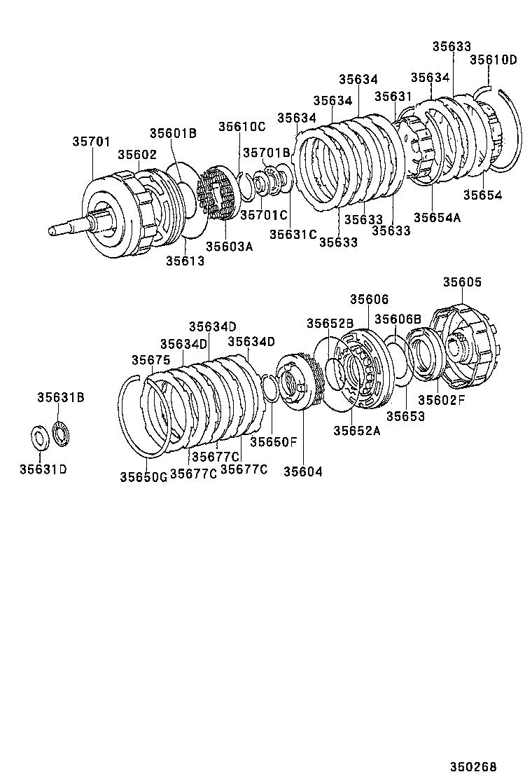 35065-22010 DRUM SUB-ASSY, REAR CLUTCH & FRONT SUN GEAR product image