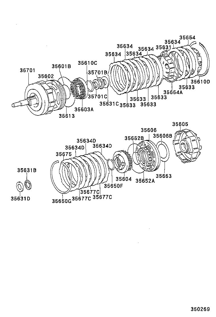 35065-22010 DRUM SUB-ASSY, REAR CLUTCH & FRONT SUN GEAR product image