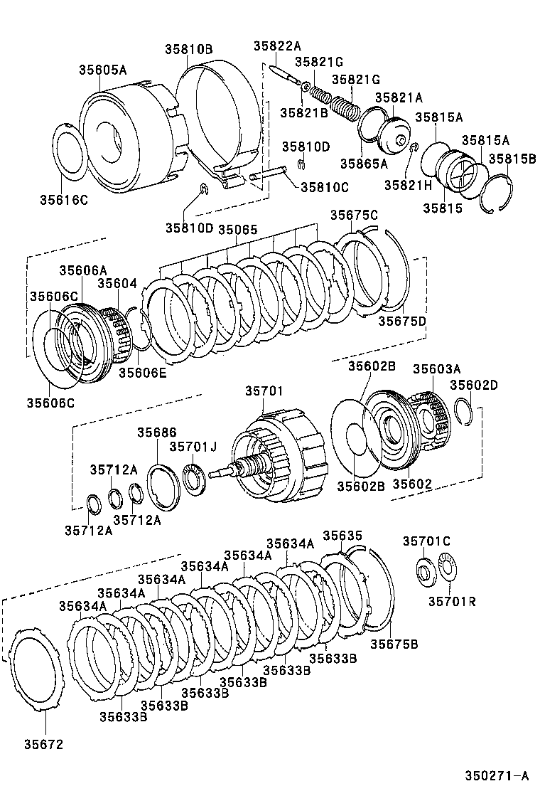 35065-22010 DRUM SUB-ASSY, REAR CLUTCH & FRONT SUN GEAR product image