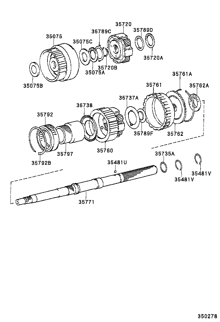 35770-22050 SHAFT ASSY, OUTPUT product image