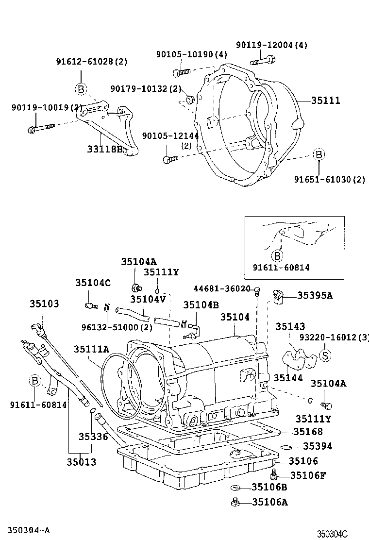 35013-28180 TUBE SUB-ASSY, TRANSMISSION OIL FILLER product image