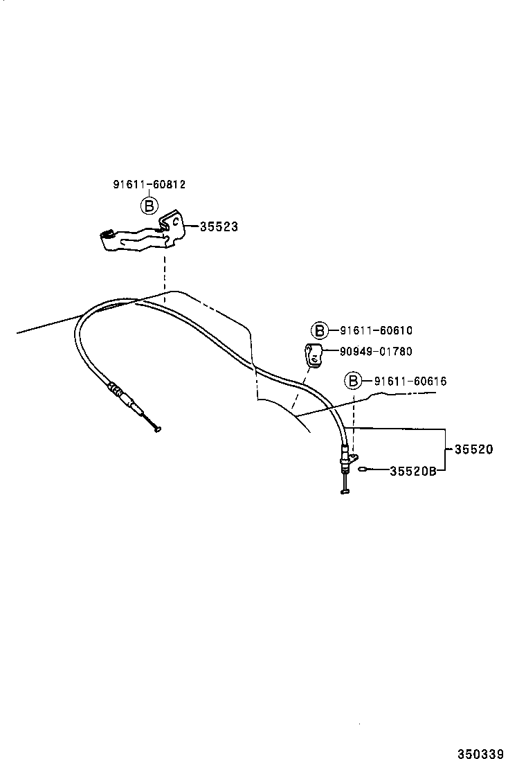 35520-22290 CABLE ASSY, THROTTLE product image