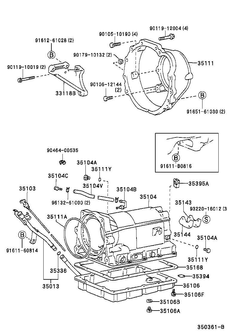 35013-38020 TUBE SUB-ASSY, TRANSMISSION OIL FILLER product image