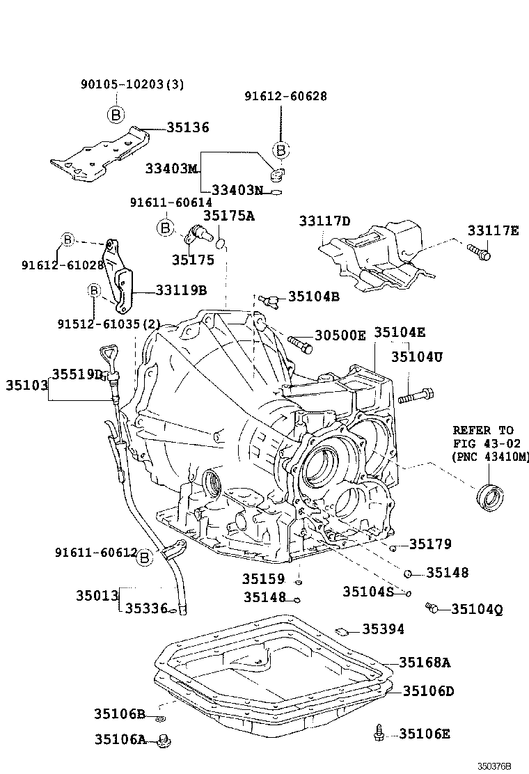 35013-33080 TUBE SUB-ASSY, TRANSMISSION OIL FILLER product image