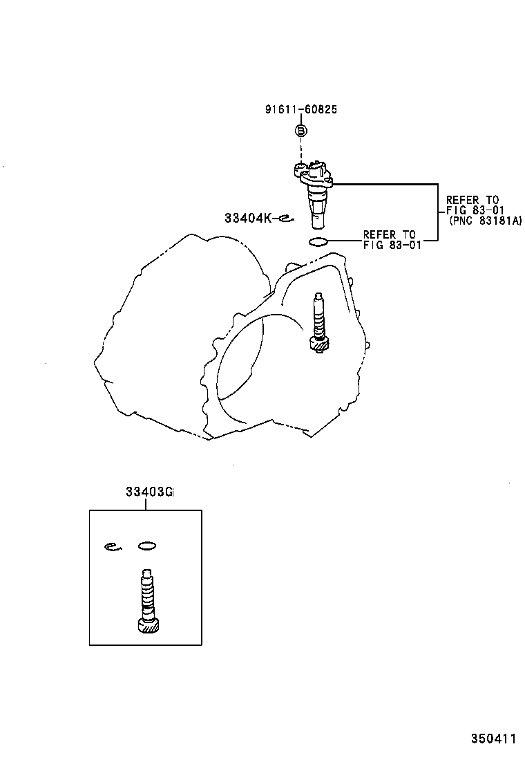 33403-19545 GEAR SUB-ASSY, SPEEDOMETER DRIVEN (ATM) product image