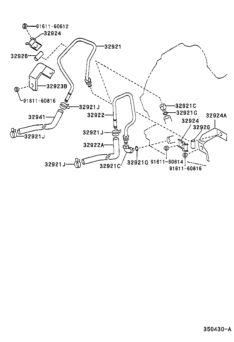 Toyota 32942-22101 HOSE(FOR OIL COOLER OUTLET)