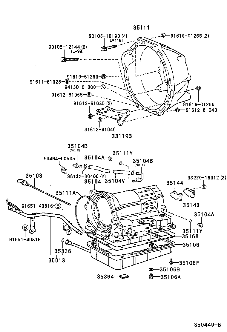 35013-26190 TUBE SUB-ASSY, TRANSMISSION OIL FILLER product image