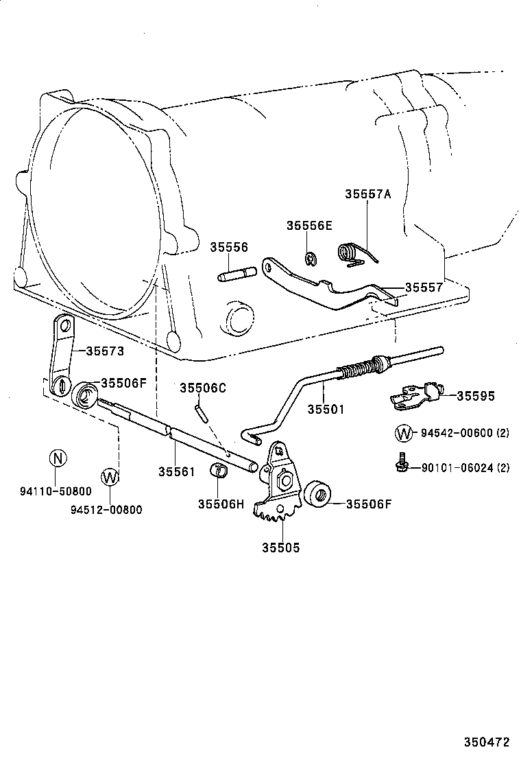 35573-26070 LEVER, TRANSMISSION CONTROL SHAFT, LH product image