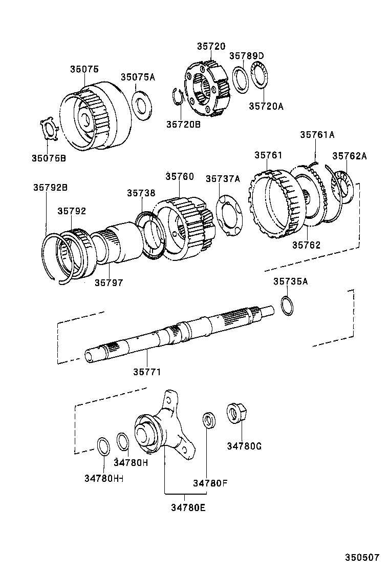 34780-40010 YOKE ASSY, FLANGE (FOR AUTOMATIC TRANSMISSION) product image