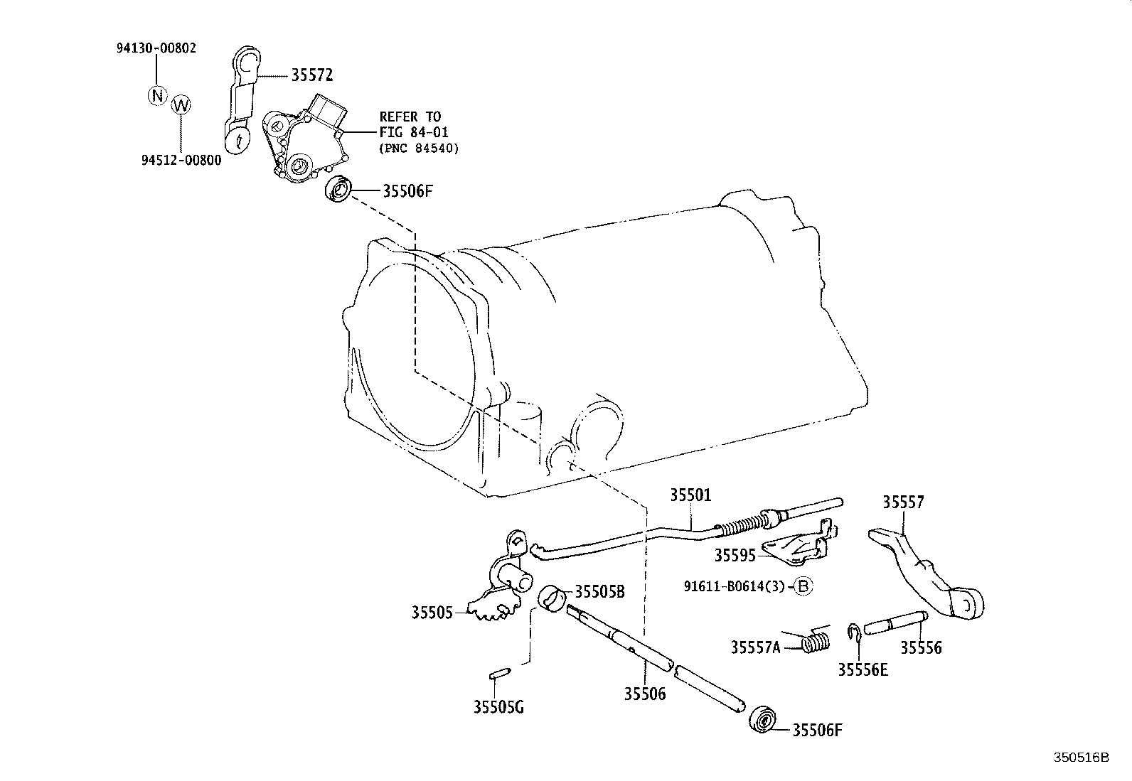 35505-40020 LEVER SUB-ASSY, MANUAL VALVE product image