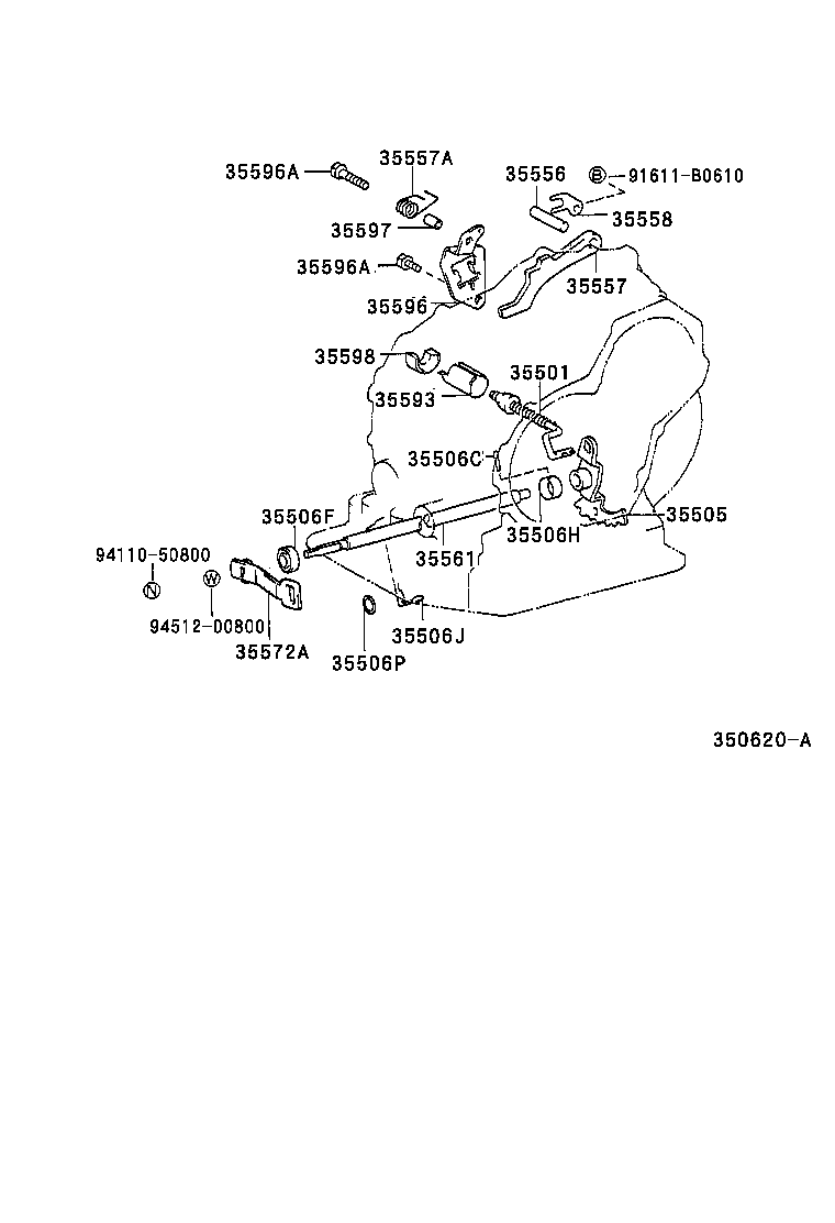 35505-10030 LEVER SUB-ASSY, MANUAL VALVE product image