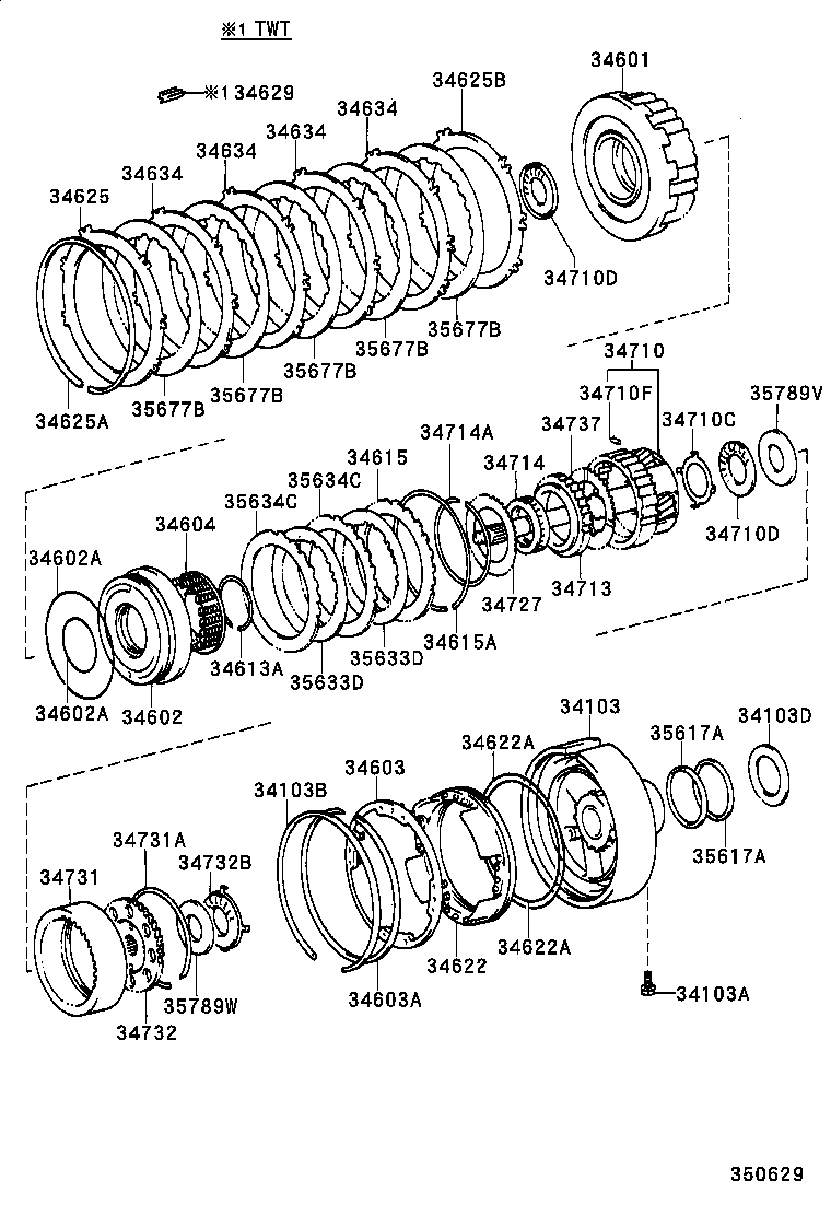 34603-30030 SPRING SUB-ASSY, OVERDRIVE BRAKE RETURN product image