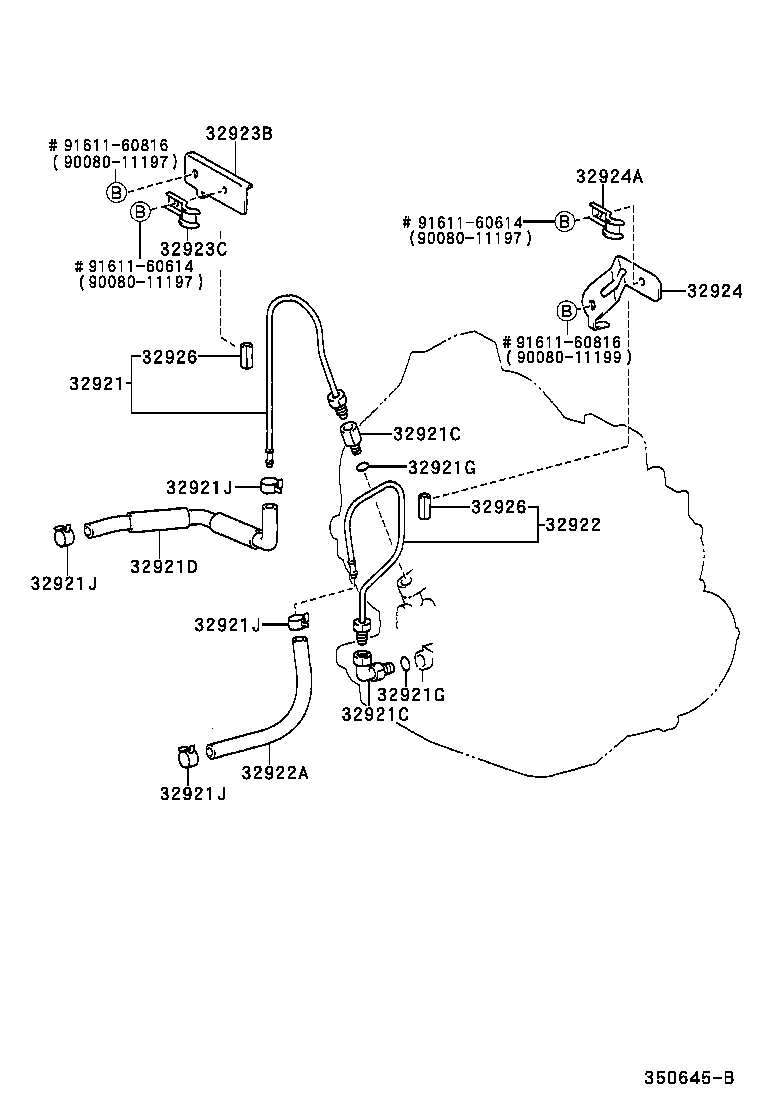 Toyota 32941-12330 HOSE(FOR OIL COOLER INLET)