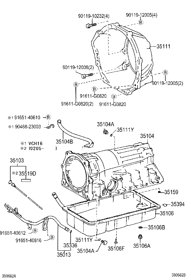 35013-26190 TUBE SUB-ASSY, TRANSMISSION OIL FILLER product image