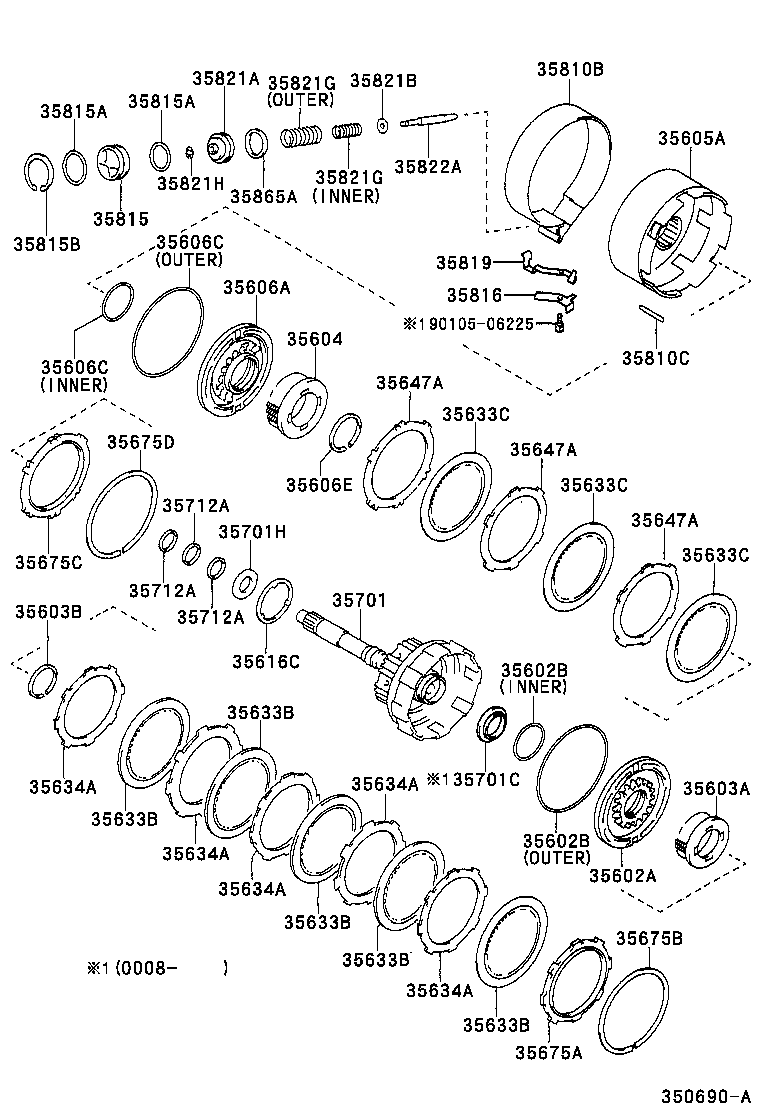 Toyota 35605-33011 DRUM SUB-ASSY, DIRECT CLUTCH