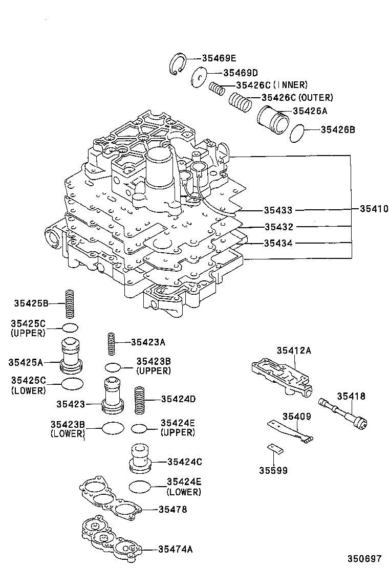 90501-20153 SPRING, COMPRESSION (FOR C-2 ACCUMULATOR PISTON) product image